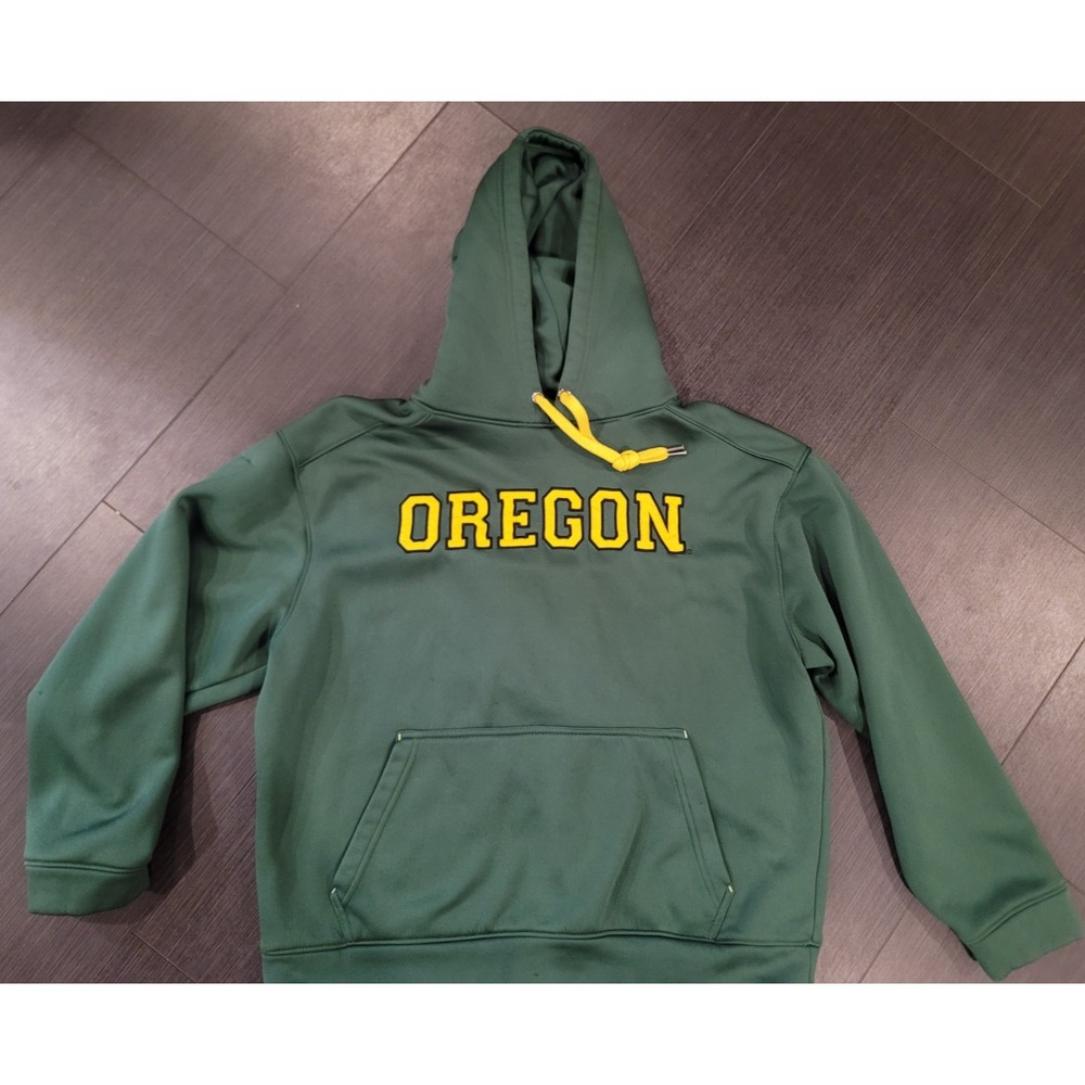 Oregon Ducks Vintage Sweatshirt Heavy Stitched lettering Large one snap on arm